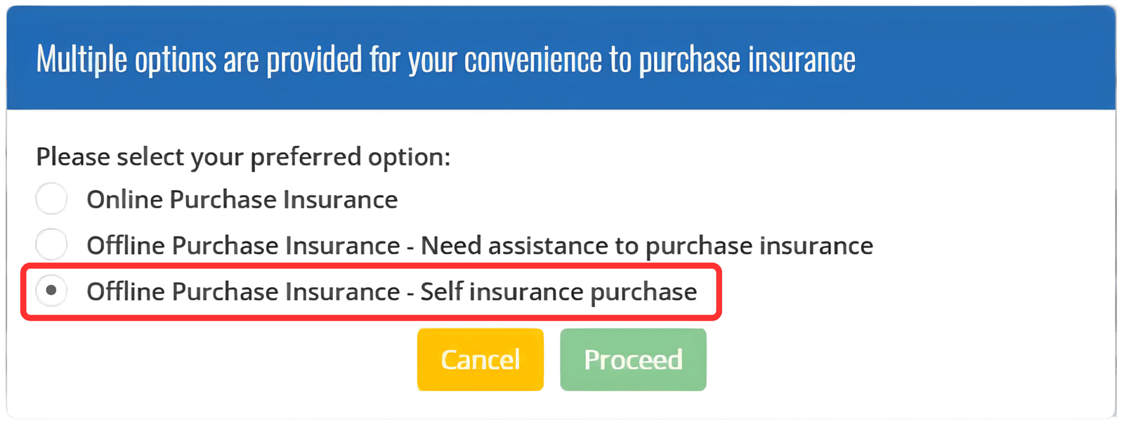 FWCMS insurance selection