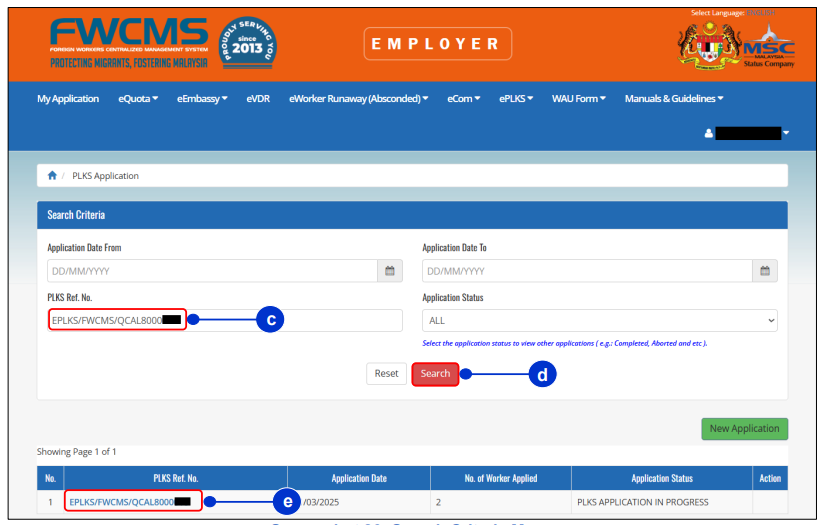 PLKS application in progress