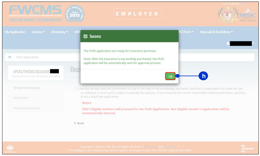 notification for insurance purchase