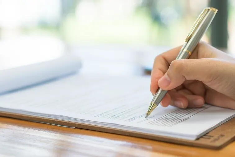 signing form